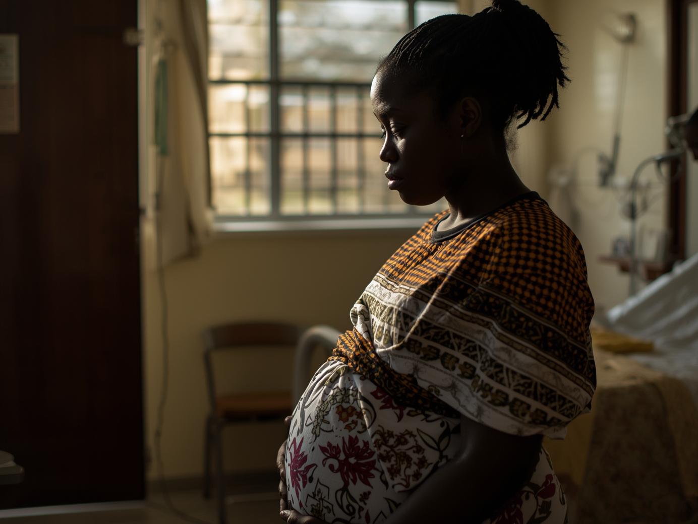 Pregnant woman from uganda in a hospital 1